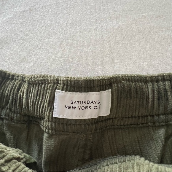 Saturdays NYC Joby Cord Short in Army Green - Picture 9 of 14